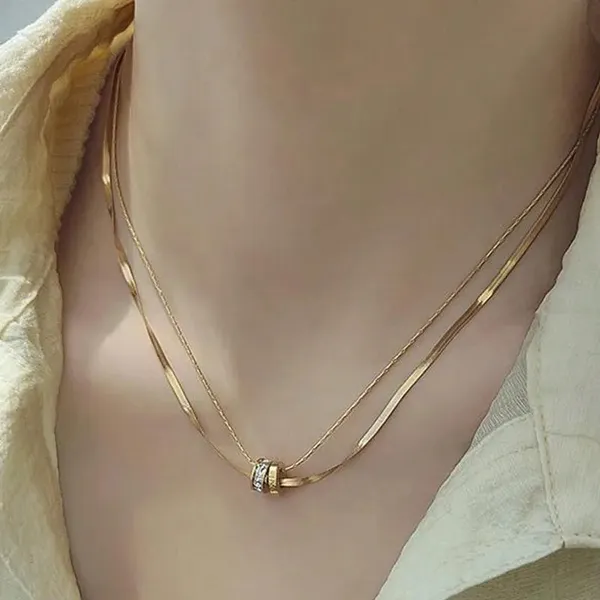 Gold_Double_Layer_Necklace_For_Women